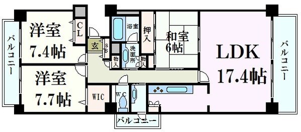 夙川駅 徒歩11分 3階の物件間取画像